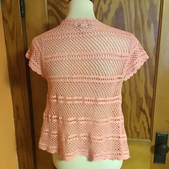 Vintage 90s pink crocheted cardi - Picture 10 of 10